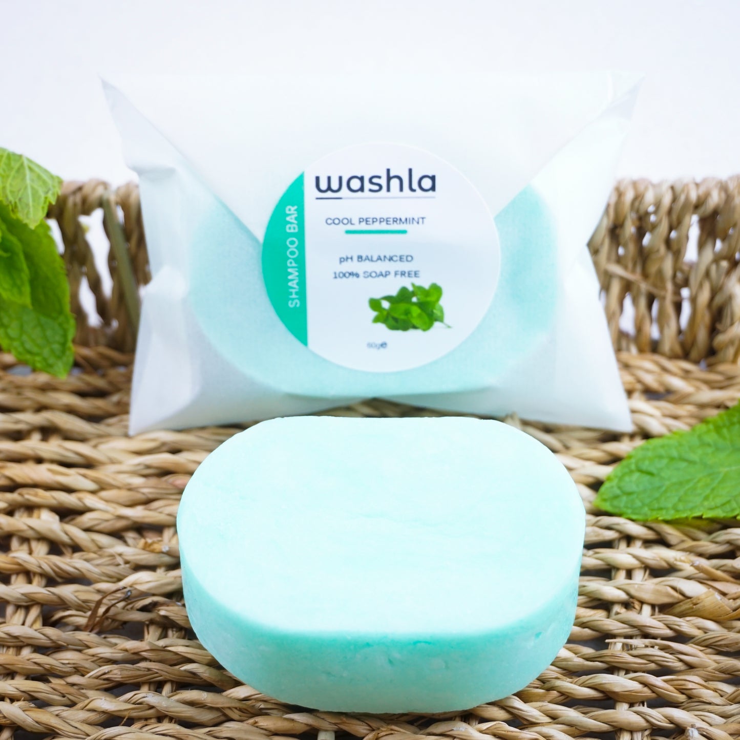 Washla 60g Shampoo Bar wrapped in glassine envelope