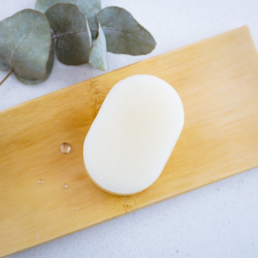 Eucalyptus conditioner bar on bamboo tray
