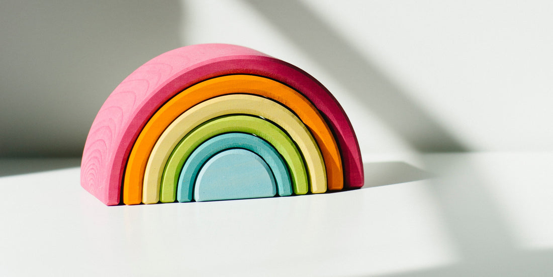 A rainbow layer cake
