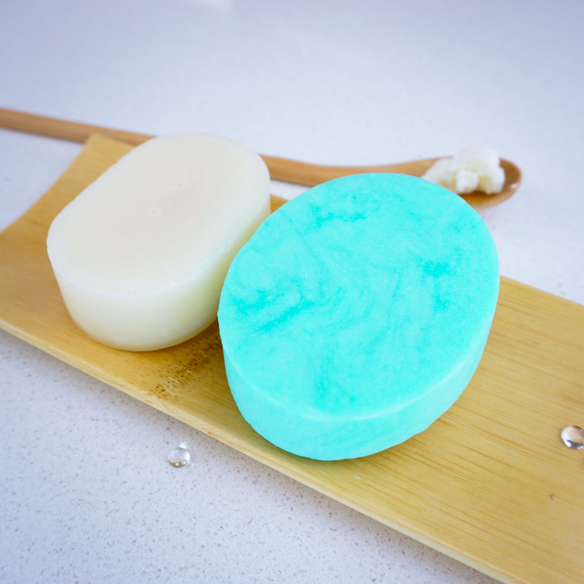 Peppermint shampoo and conditioner bars with Shea butter