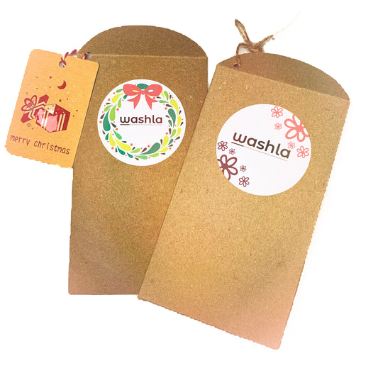 Washla Gift vouchers with labels decorated in a Christmas theme